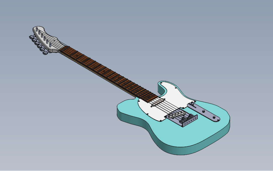 Full Telecaster CAD assembly render
